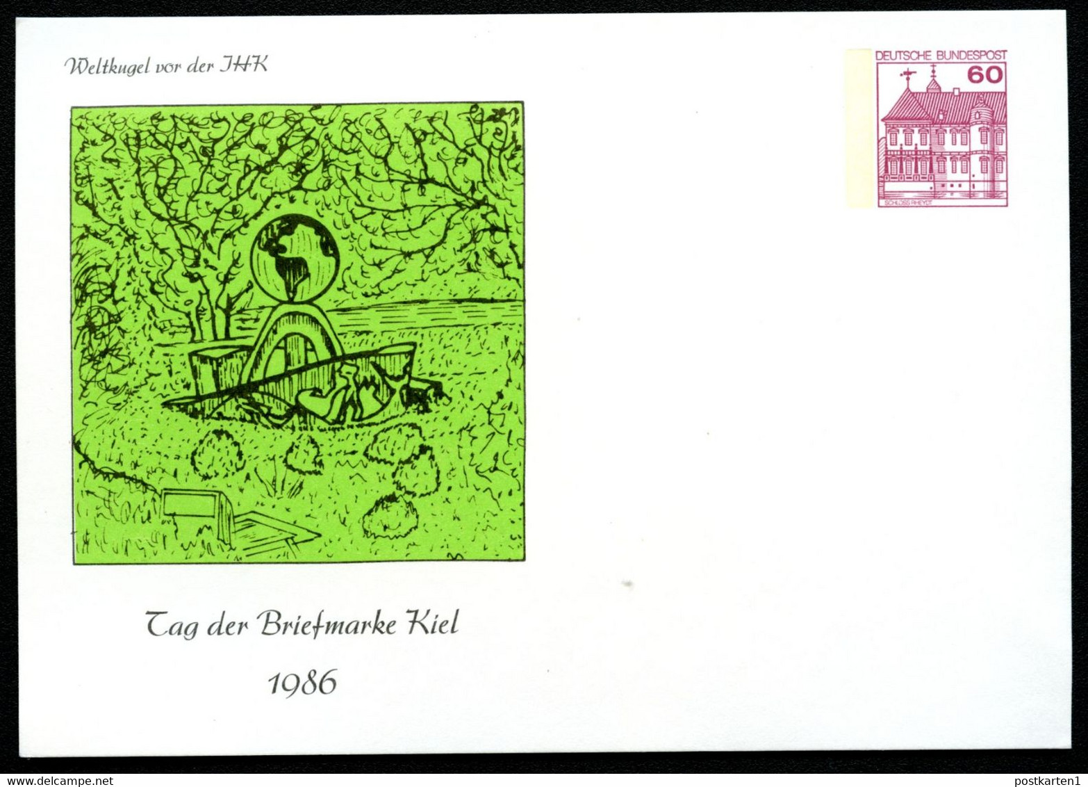 Bund PP106 C2/026-I SKULPTUR GLOBUS IHK 1958 V. U. Hensel-Krüger Kiel 1986 - Privé Postkaarten - Ongebruikt