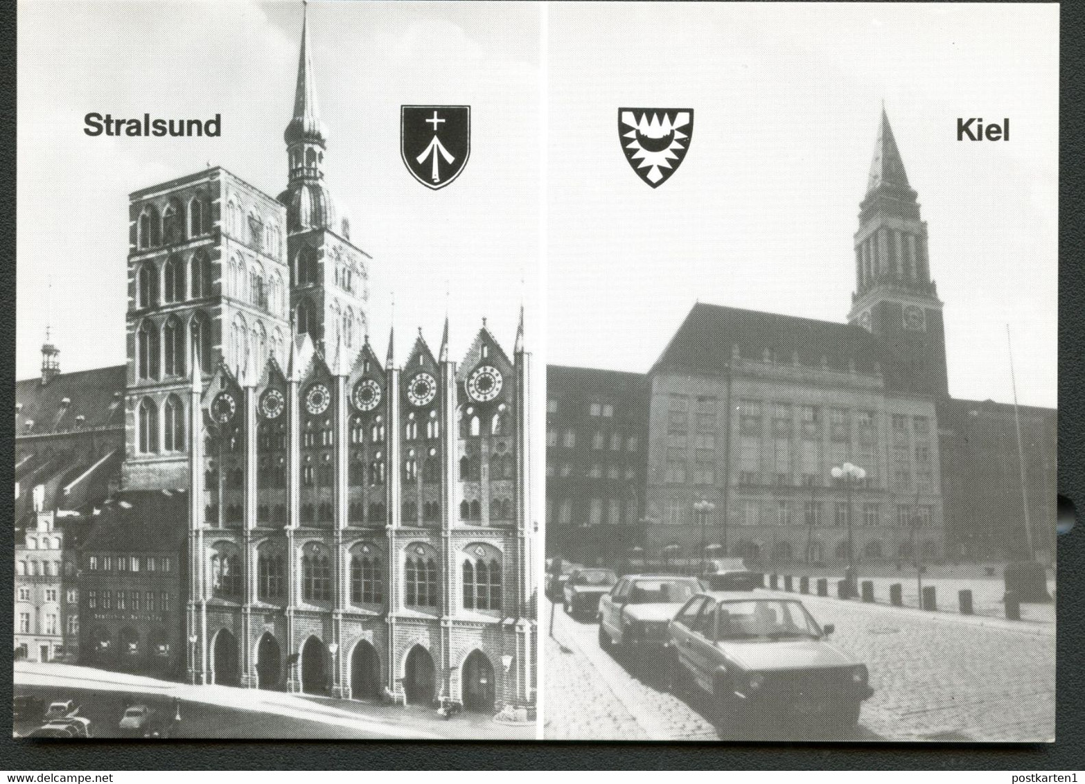 Bund PP106 C2/028 RATHÄUSER STRALSUND UND KIEL 1987 - Private Postcards - Mint