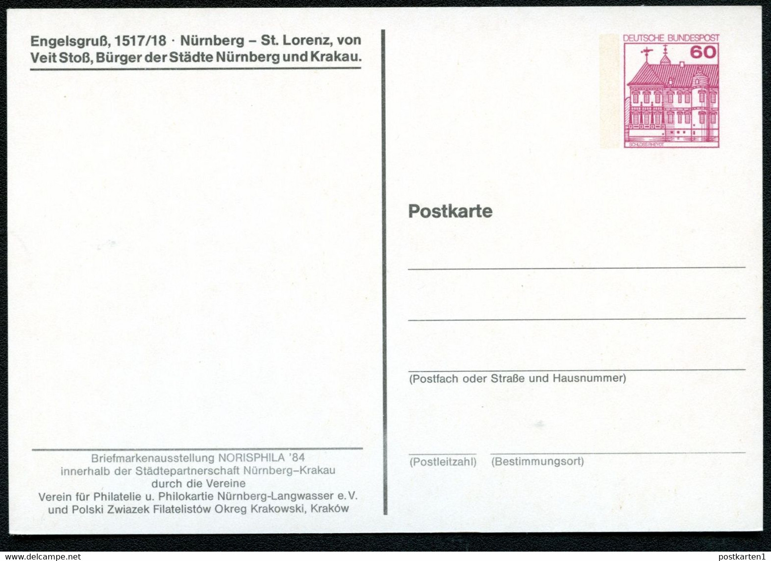 Bund PP106 C2/043 ENGELSGRUSS 1517/18 ST.LORENZ V.Stoß Nürnberg 1984 NGK 5,00 € - Privé Postkaarten - Ongebruikt