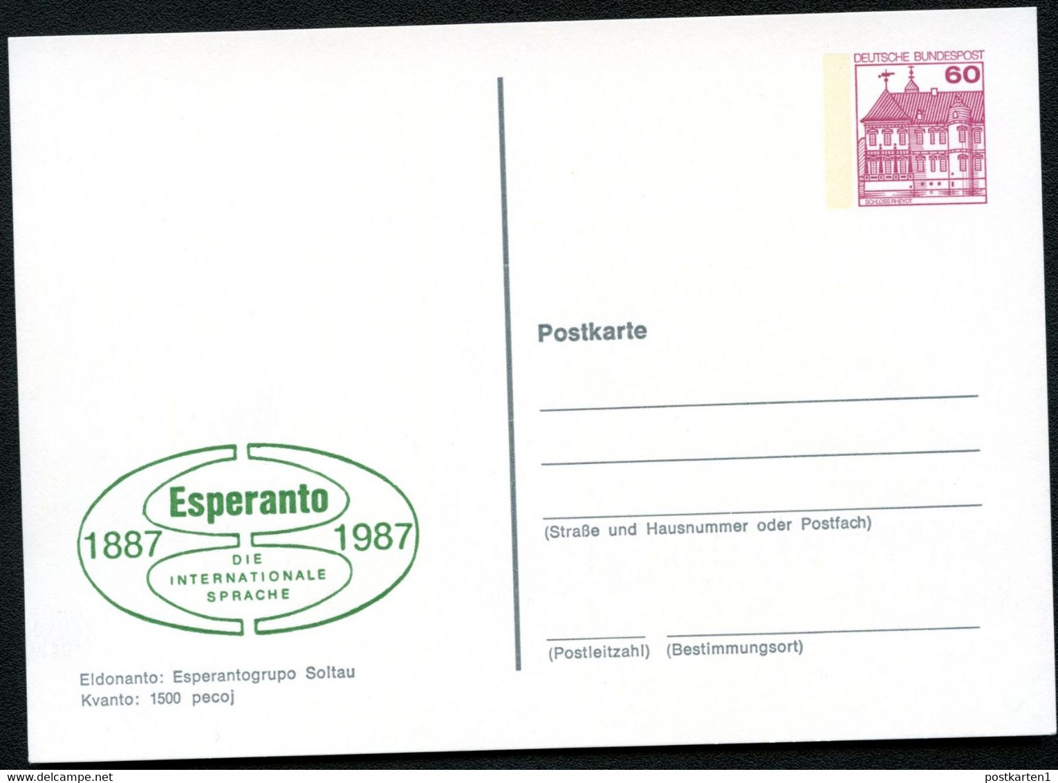 Bund PP106 C2/052 100 J. ESPERANTO Soltau 1987 - Postales Privados - Nuevos