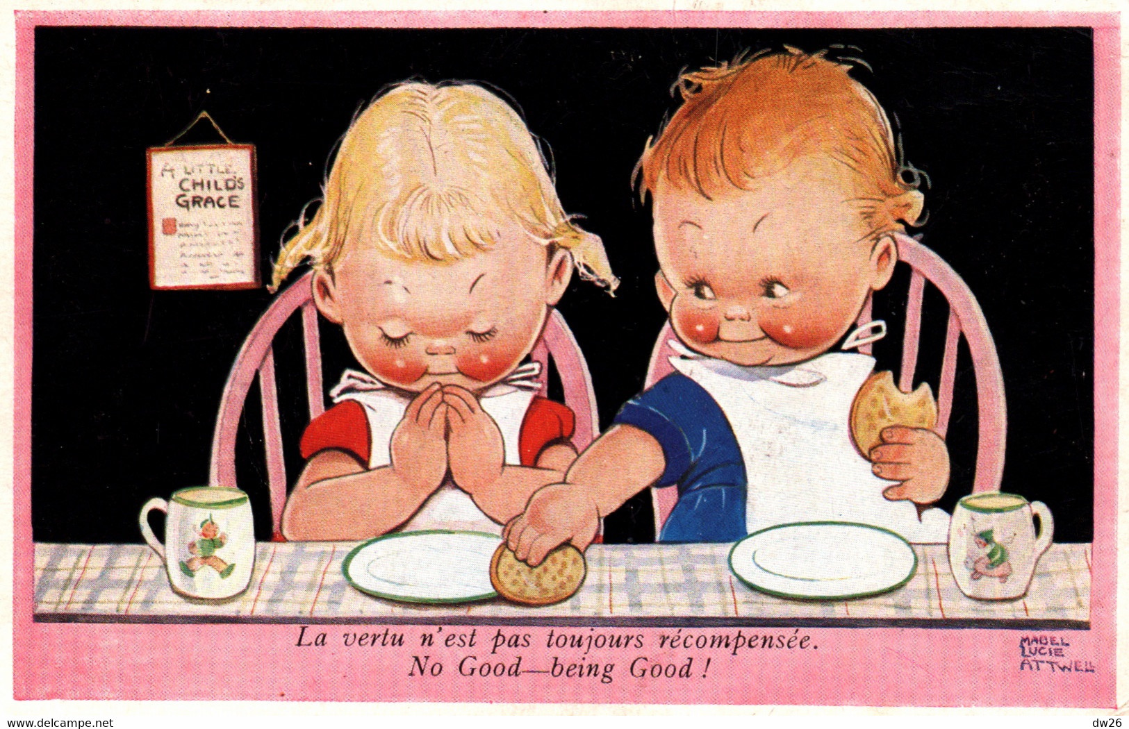 Illustration Mabel Lucie Attwell - Little Child Grace: La Vertu N'est Pas Toujours Récompensée - Carte 293 Non Circulée - Attwell, M. L.