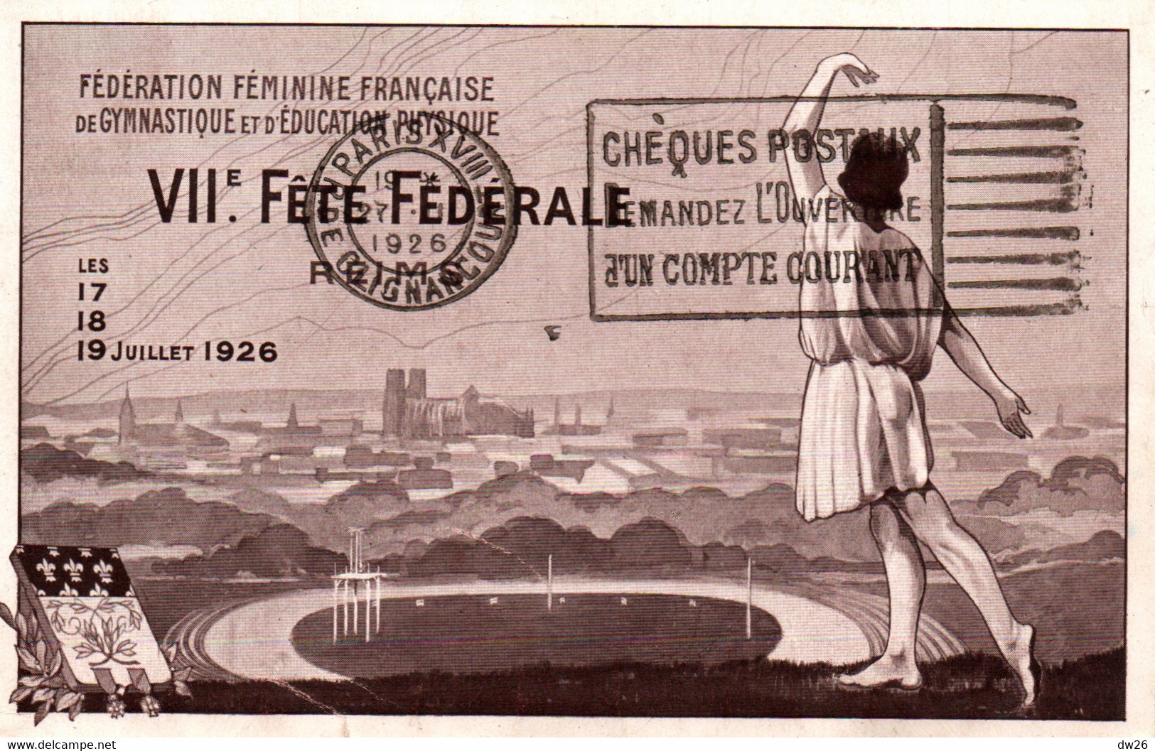 Fédération Féminine De Gymnastique Et Education Physique - Affiche: VIIe Fête Fédérale Reims Juillet 1926 - Gymnastique