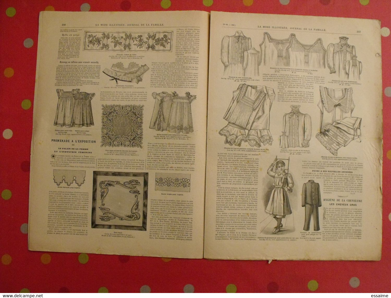 4 revues la mode illustrée, journal de la famille.  n° 29,30,32,33 de 1900. couverture en couleur. jolies gravures