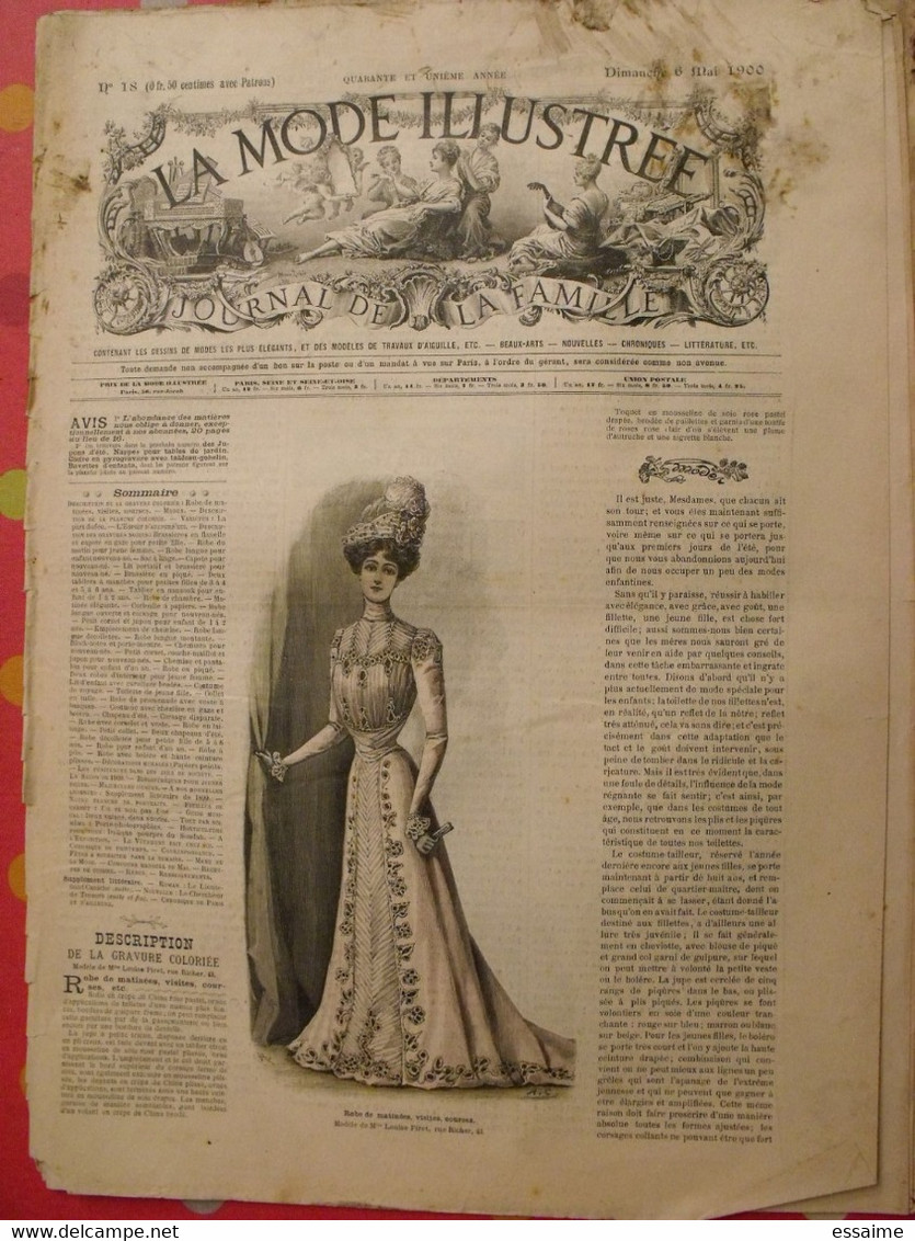 4 Revues La Mode Illustrée, Journal De La Famille.  N° 15,16,17,18 De 1900. Couverture En Couleur. Jolies Gravures - Fashion