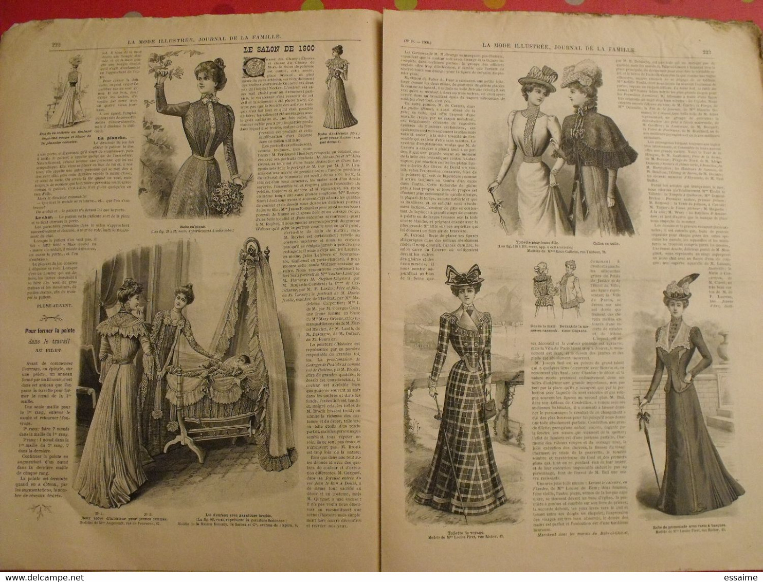 4 Revues La Mode Illustrée, Journal De La Famille.  N° 15,16,17,18 De 1900. Couverture En Couleur. Jolies Gravures - Fashion