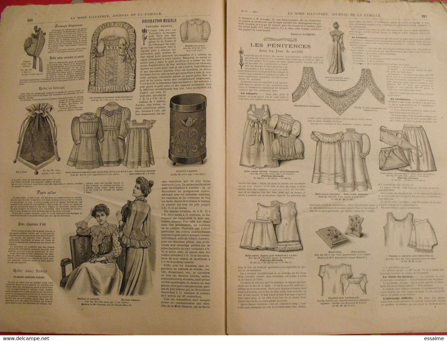 4 Revues La Mode Illustrée, Journal De La Famille.  N° 15,16,17,18 De 1900. Couverture En Couleur. Jolies Gravures - Mode