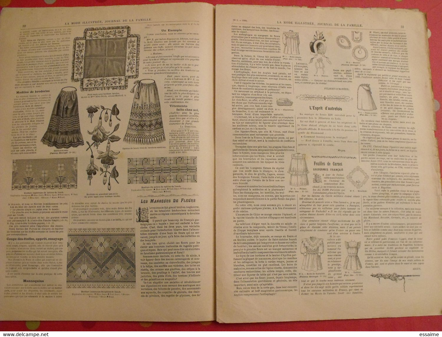 3 Revues La Mode Illustrée, Journal De La Famille.  N° 1,2,3 De 1900. Couverture En Couleur. Jolies Gravures - Fashion