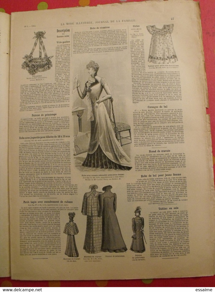 3 Revues La Mode Illustrée, Journal De La Famille.  N° 1,2,3 De 1900. Couverture En Couleur. Jolies Gravures - Moda