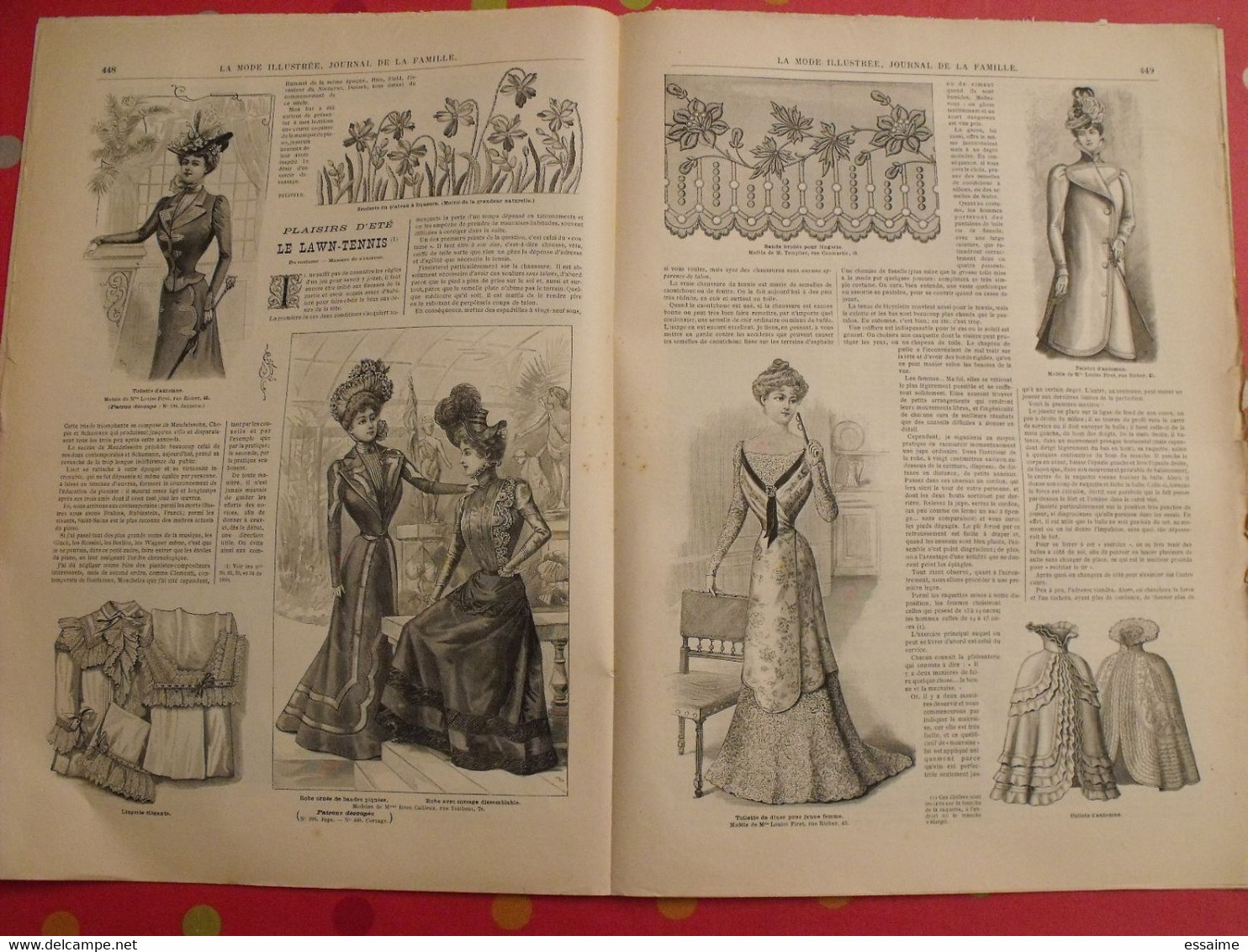 4 Revues La Mode Illustrée, Journal De La Famille.  N° 33,34,36,37 De 1899. Couverture En Couleur. Jolies Gravures - Fashion