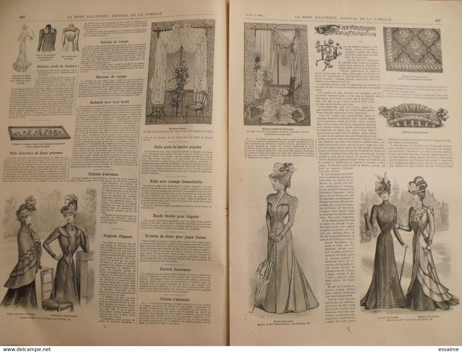 4 Revues La Mode Illustrée, Journal De La Famille.  N° 33,34,36,37 De 1899. Couverture En Couleur. Jolies Gravures - Moda