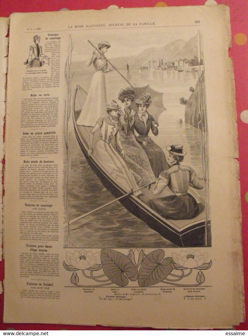 4 Revues La Mode Illustrée, Journal De La Famille.  N° 29,30,31,32 De 1899. Couverture En Couleur. Jolies Gravures - Moda