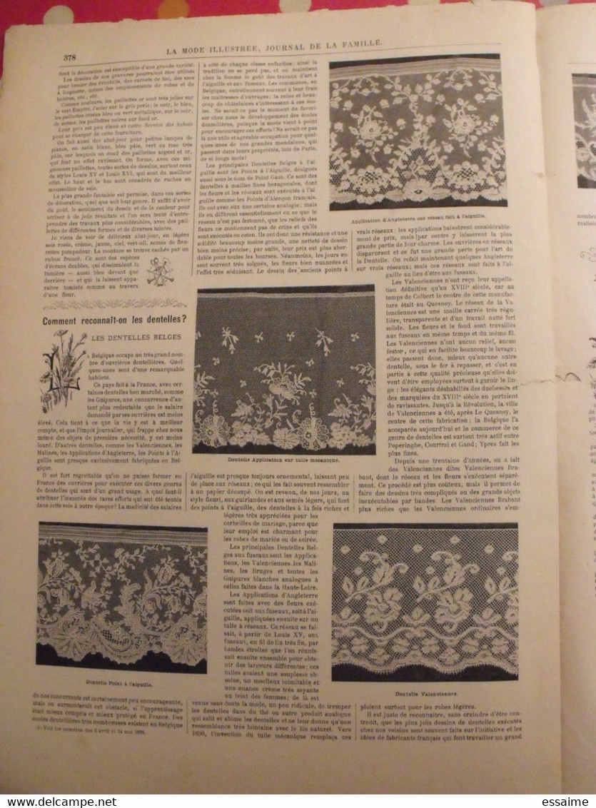 4 revues la mode illustrée, journal de la famille.  n° 29,30,31,32 de 1899. couverture en couleur. jolies gravures