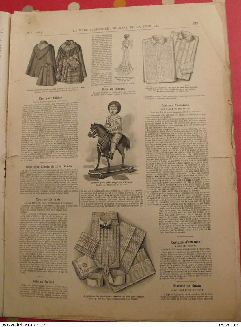 4 revues la mode illustrée, journal de la famille.  n° 29,30,31,32 de 1899. couverture en couleur. jolies gravures