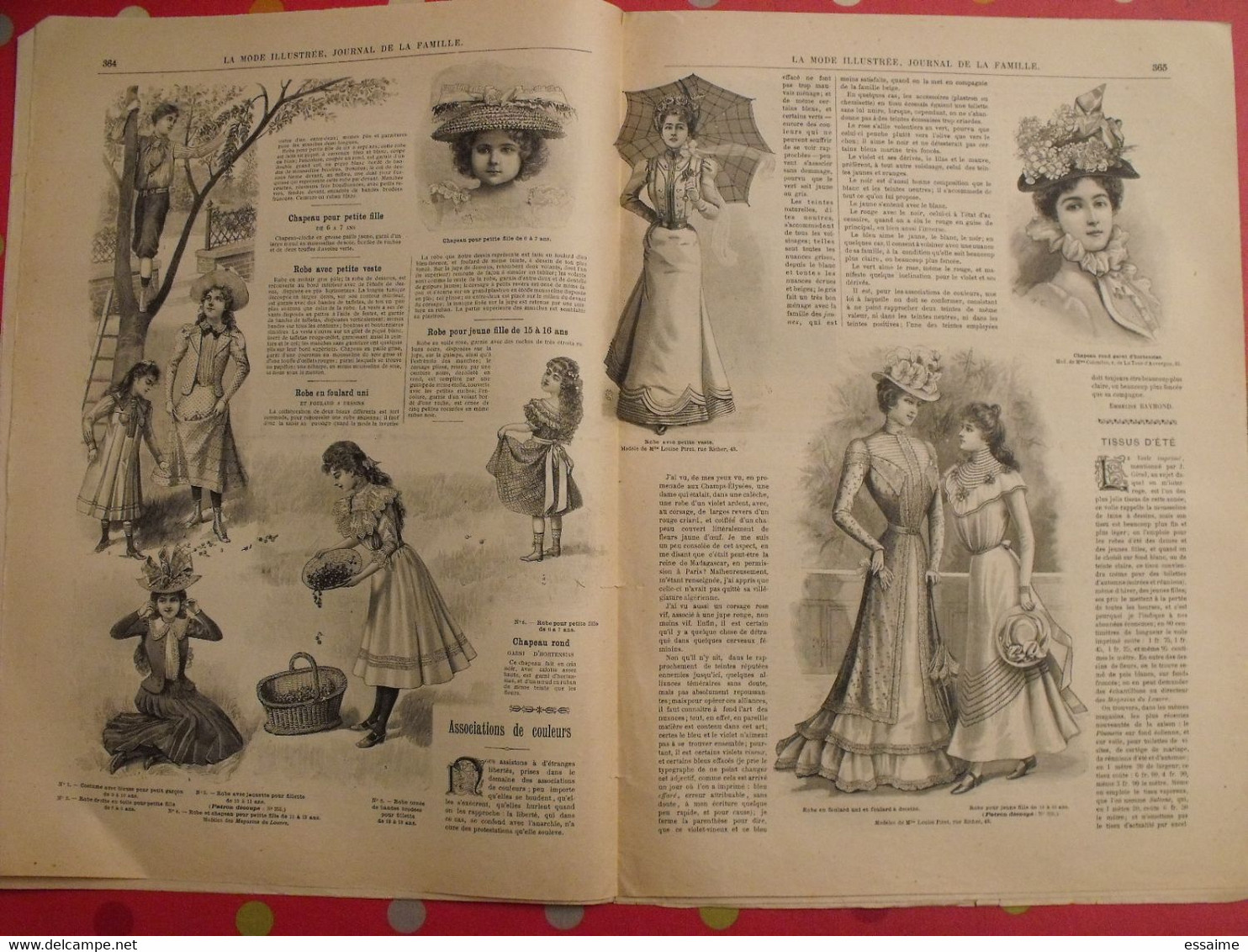 4 revues la mode illustrée, journal de la famille.  n° 29,30,31,32 de 1899. couverture en couleur. jolies gravures