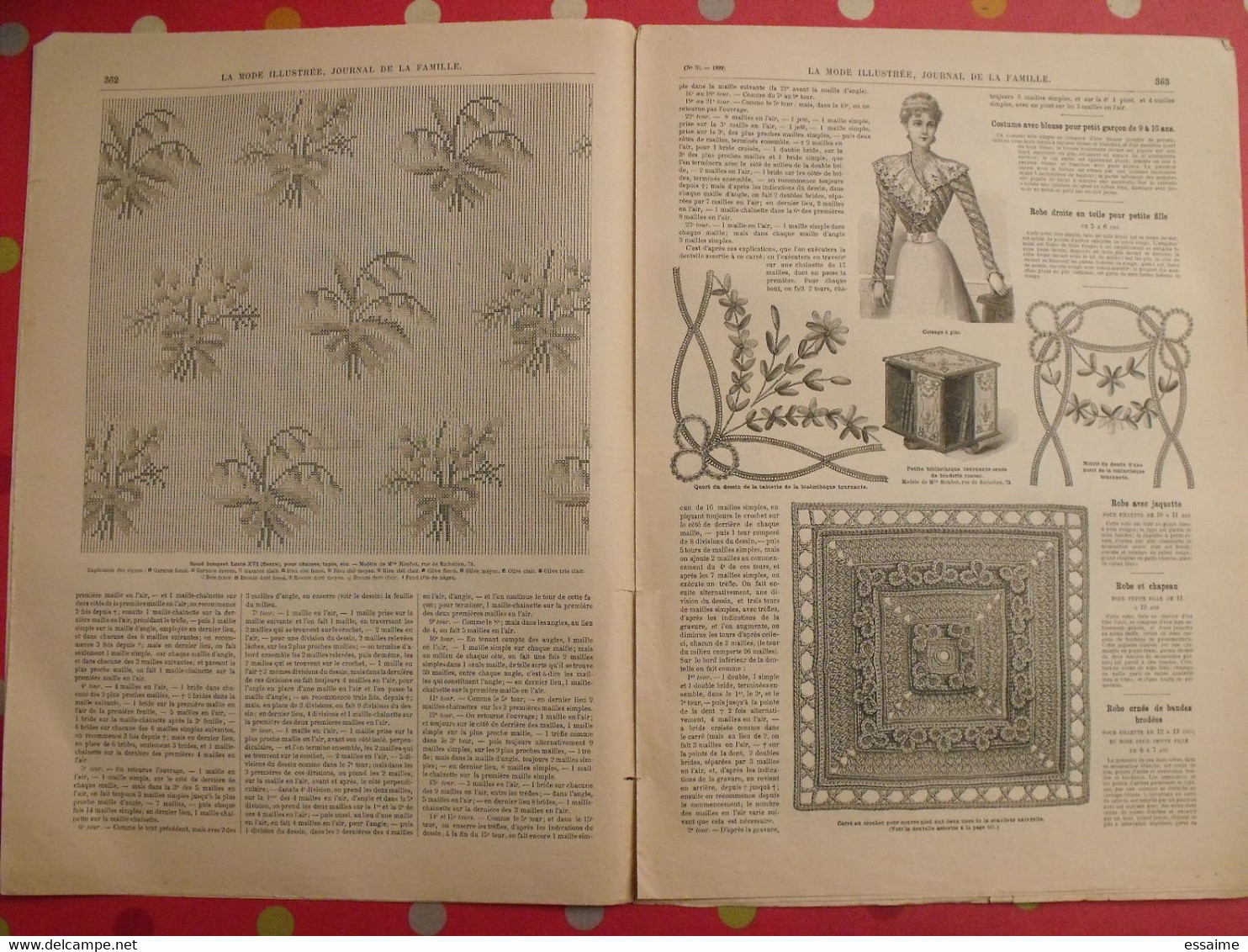 4 revues la mode illustrée, journal de la famille.  n° 29,30,31,32 de 1899. couverture en couleur. jolies gravures