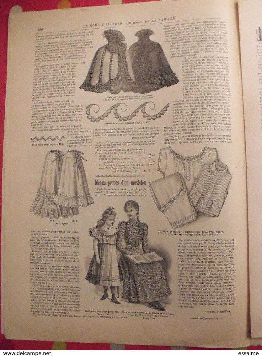 4 revues la mode illustrée, journal de la famille.  n° 29,30,31,32 de 1899. couverture en couleur. jolies gravures