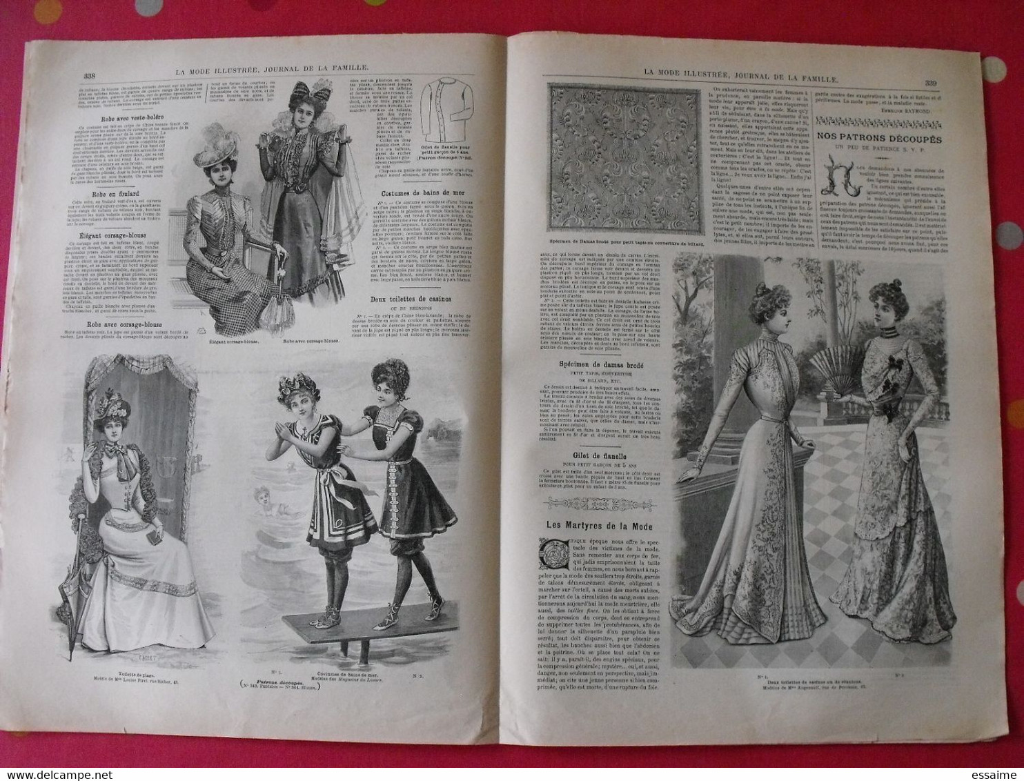 4 Revues La Mode Illustrée, Journal De La Famille.  N° 24,25,27,28 De 1899. Couverture En Couleur. Jolies Gravures - Mode
