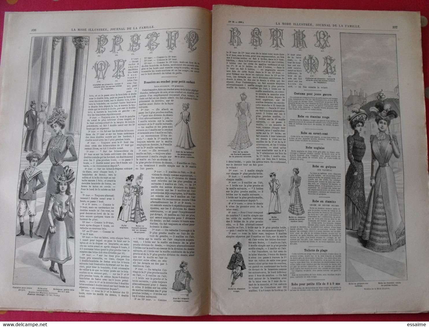 4 Revues La Mode Illustrée, Journal De La Famille.  N° 24,25,27,28 De 1899. Couverture En Couleur. Jolies Gravures - Mode