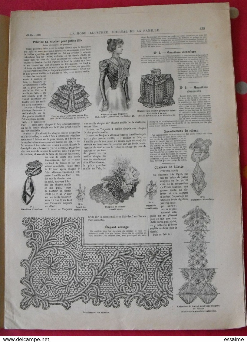 4 Revues La Mode Illustrée, Journal De La Famille.  N° 24,25,27,28 De 1899. Couverture En Couleur. Jolies Gravures - Fashion