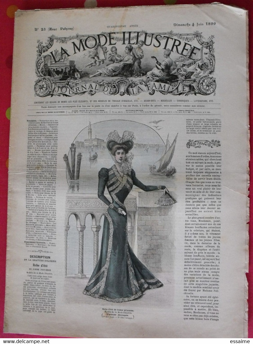 4 Revues La Mode Illustrée, Journal De La Famille.  N° 19,20,21,23 De 1899. Couverture En Couleur. Jolies Gravures - Moda