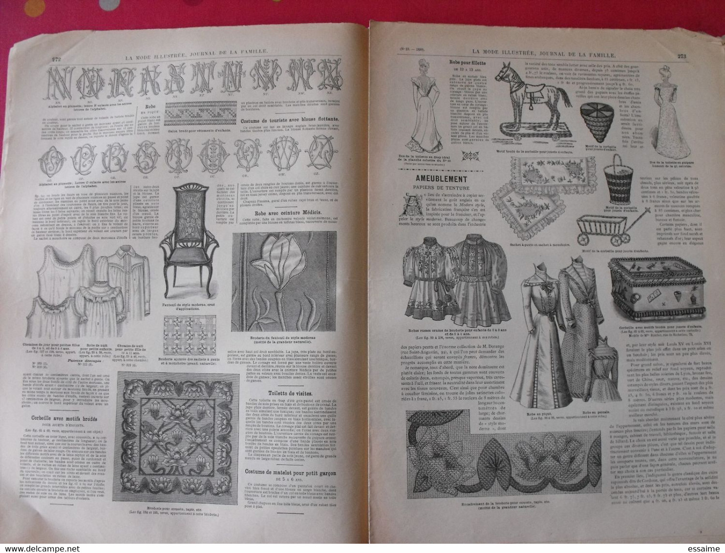 4 Revues La Mode Illustrée, Journal De La Famille.  N° 19,20,21,23 De 1899. Couverture En Couleur. Jolies Gravures - Mode