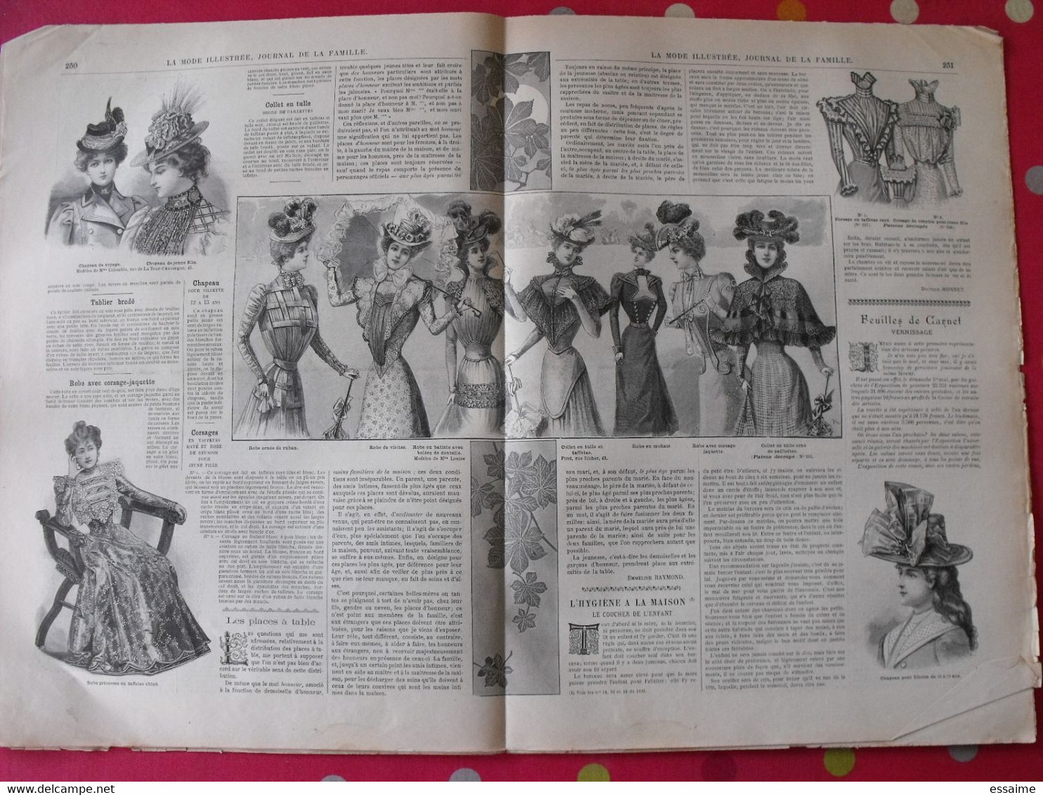 4 revues la mode illustrée, journal de la famille.  n° 19,20,21,23 de 1899. couverture en couleur. jolies gravures