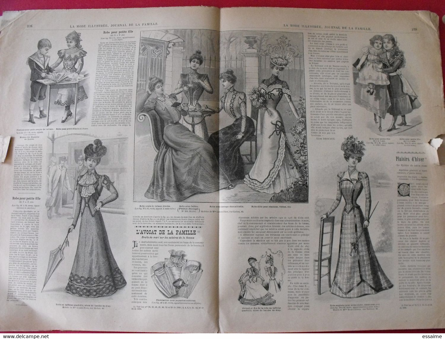 4 revues la mode illustrée, journal de la famille.  n° 19,20,21,23 de 1899. couverture en couleur. jolies gravures