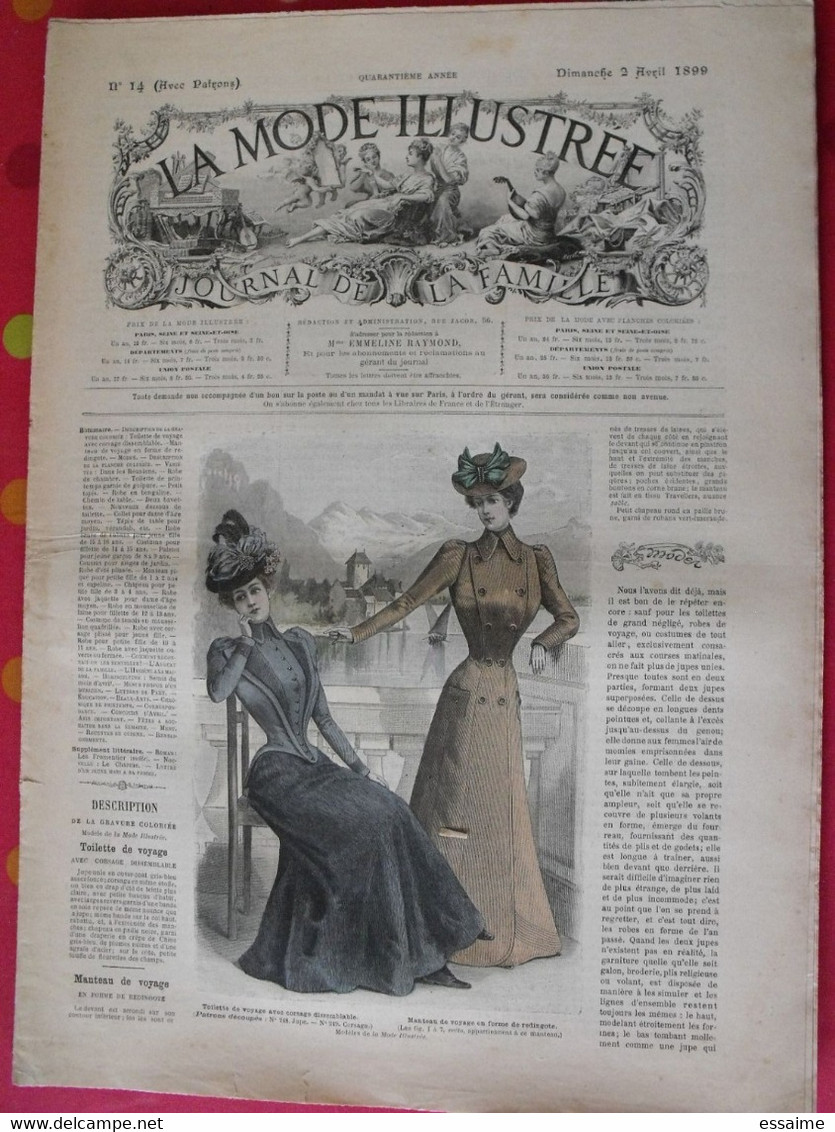 4 Revues La Mode Illustrée, Journal De La Famille.  N° 10,12,13,14 De 1899. Couverture En Couleur. Jolies Gravures - Fashion