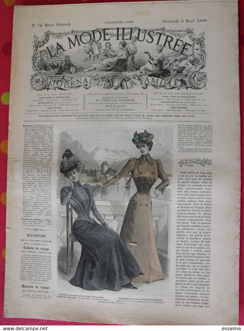 4 Revues La Mode Illustrée, Journal De La Famille.  N° 10,12,13,14 De 1899. Couverture En Couleur. Jolies Gravures - Mode