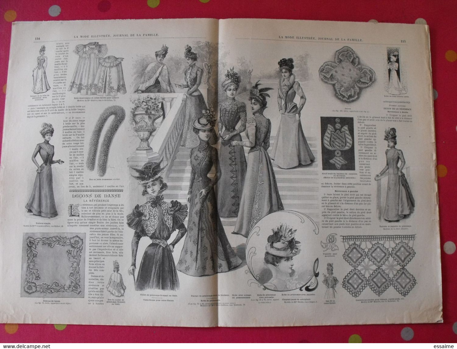 4 revues la mode illustrée, journal de la famille.  n° 10,12,13,14 de 1899. couverture en couleur. jolies gravures