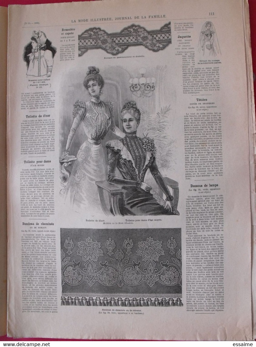 4 revues la mode illustrée, journal de la famille.  n° 10,12,13,14 de 1899. couverture en couleur. jolies gravures