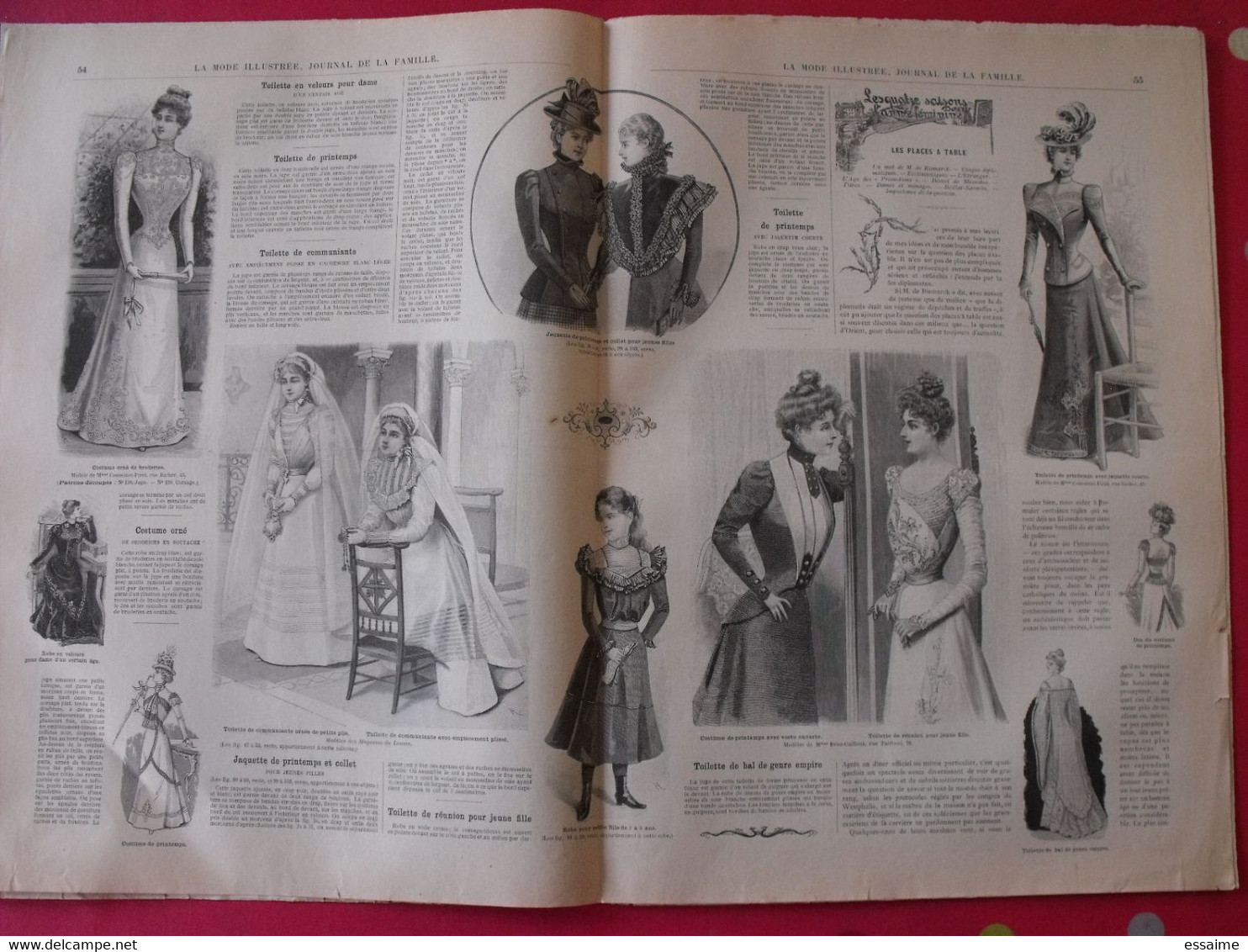 4 Revues La Mode Illustrée, Journal De La Famille.  N° 1,3,4,5 De 1899. Couverture En Couleur. Jolies Gravures - Mode