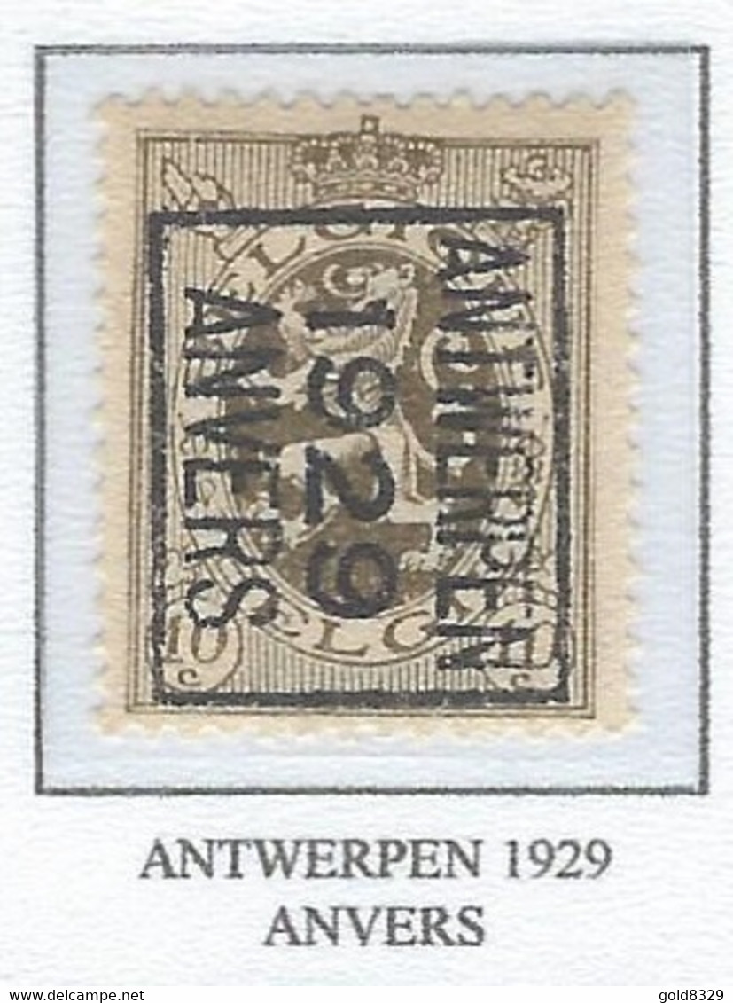 Préo TYPO 1929    -   COB 280 MNH -  (10c. Olive ANTWERPEN  1929  ANVERS) (Pos B) - Typos 1929-37 (Lion Héraldique)