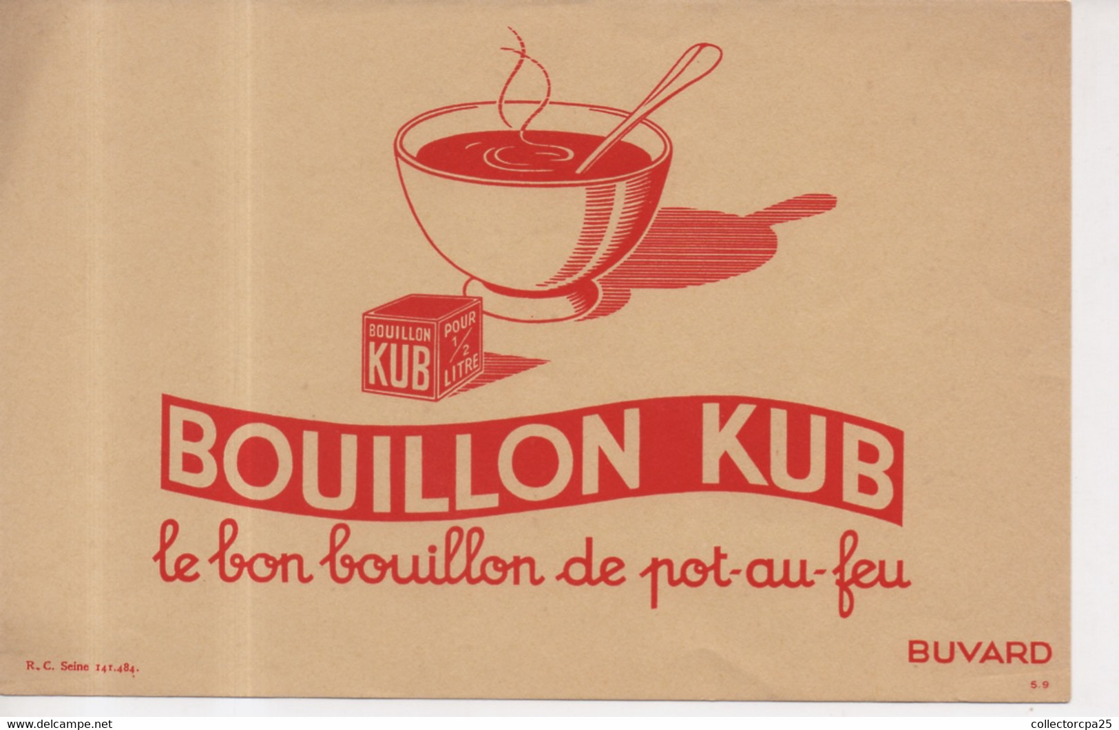 Buvard Bouillon Kub Le Bon Bouillon De Pot Au Feu Pour 1/2 Litre Bol De Soupe Potage - Soups & Sauces