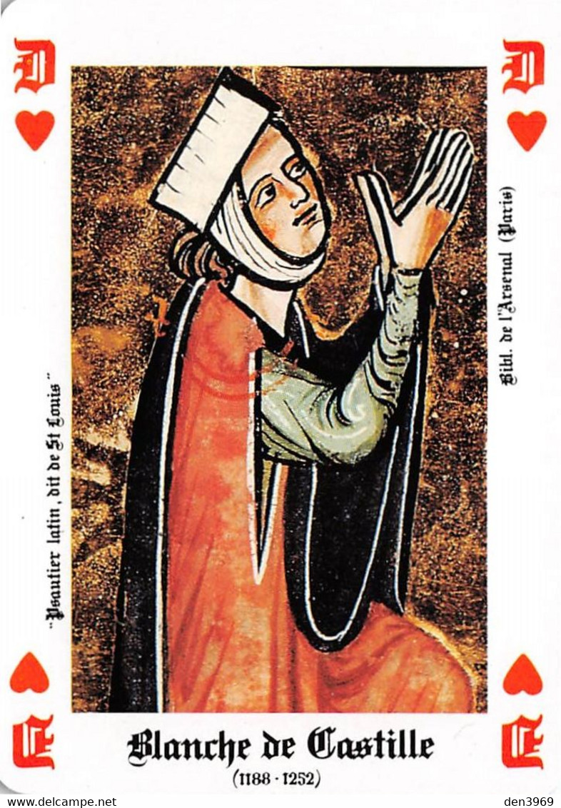 Jeux - CARTE à JOUER - Dame De Coeur - Blanche De Castille - Playing Cards