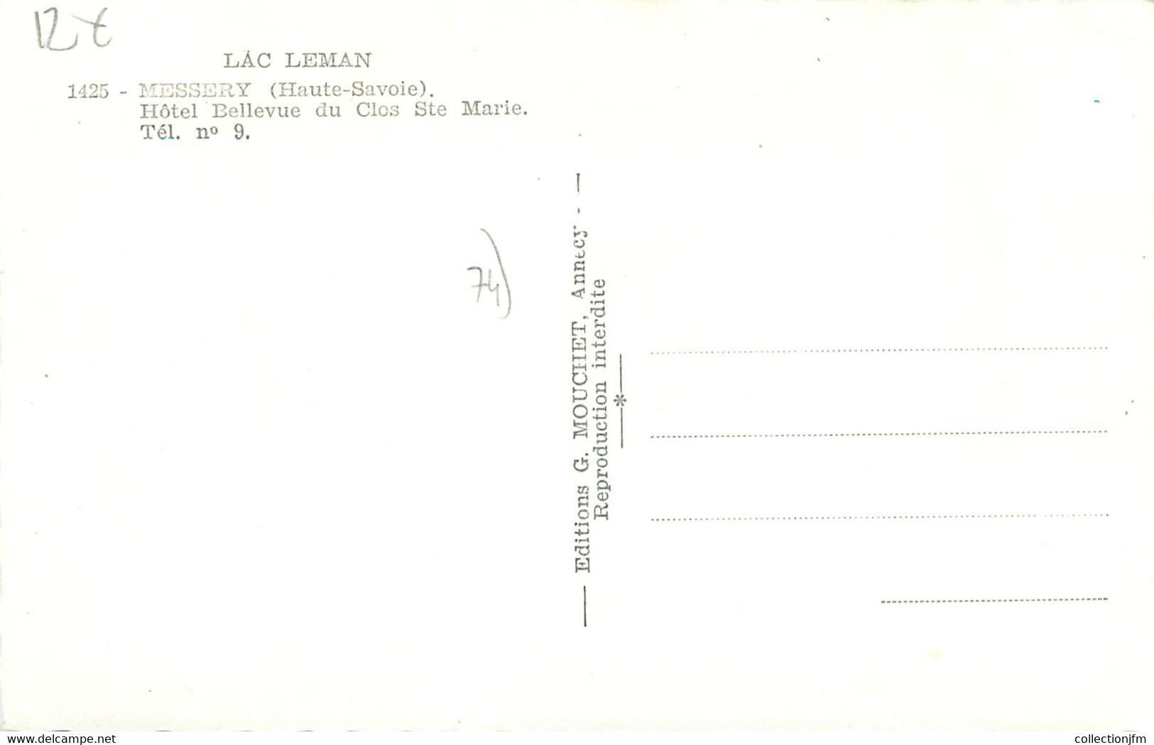 CPSM FRANCE 74 "Messery, Hôtel Bellevue Du Clos Ste Marie". - Messery