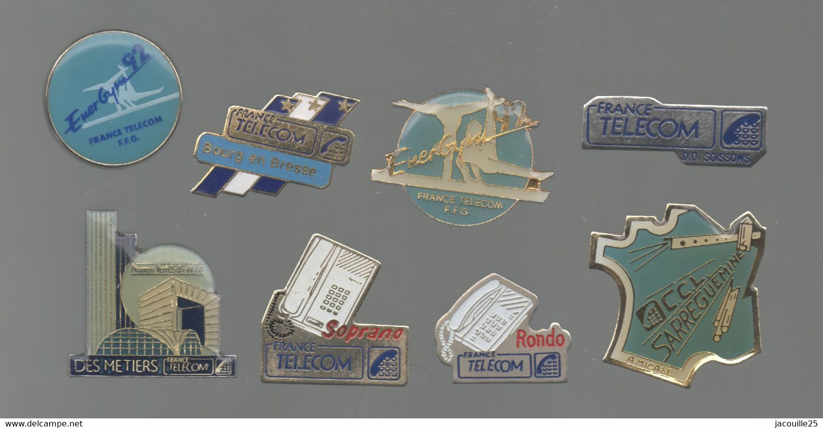 PINS PIN'S  497  FRANCE TELECOM LA DEFENSE GYM FFG SARREGUEMINES BOURGE EN BRESSE SOPRANO  LOT 8 PINS - Montgolfières