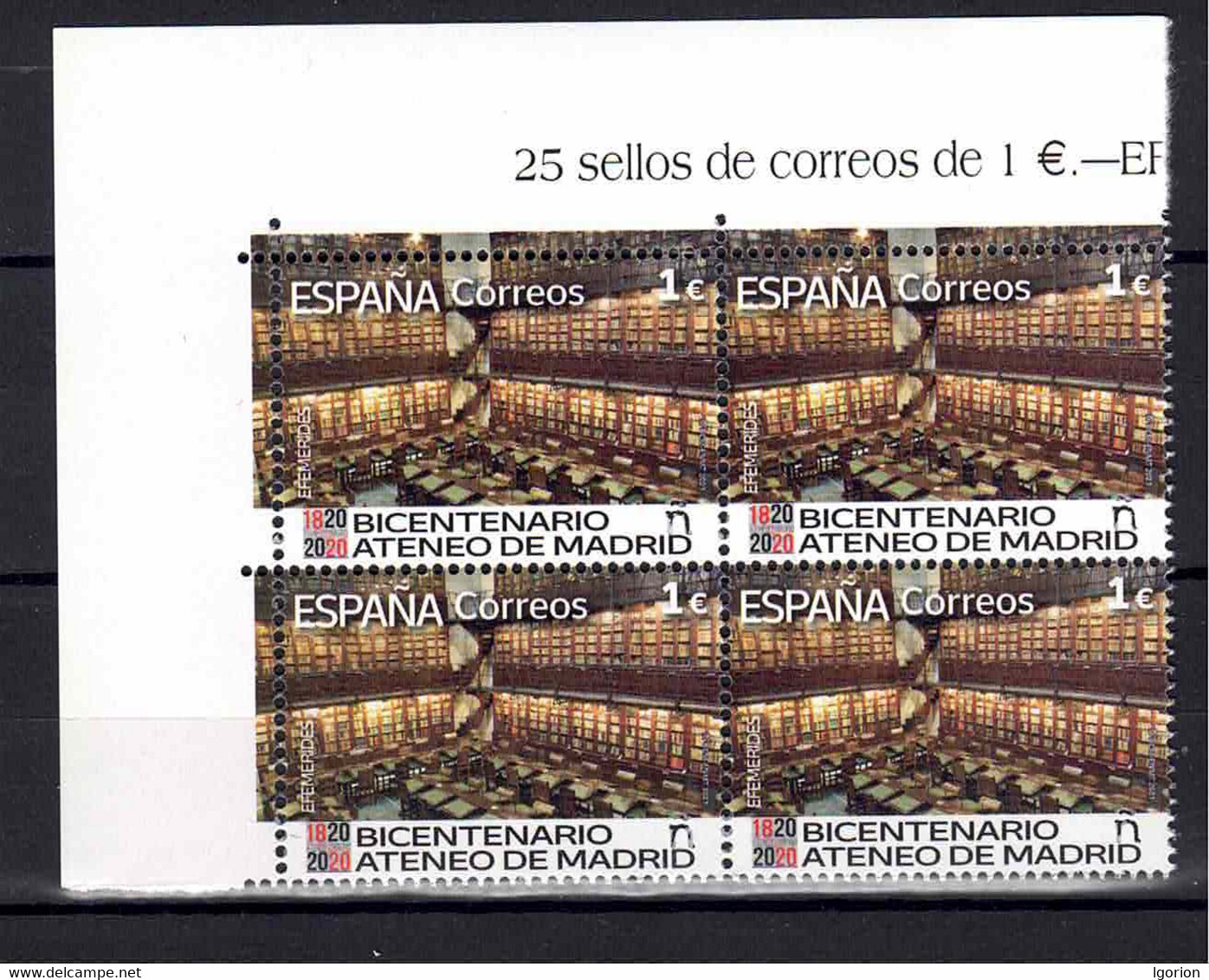 ESPAÑA 2021 ** MNH ED. 5481 BICENTENARIO ATENEO DE MADRID BL.4 - Ungebraucht