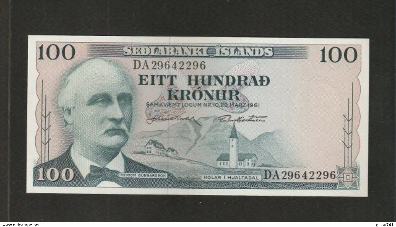 Islande, 100 Krónur, 1961 Law Of 29.03.1961 - Island