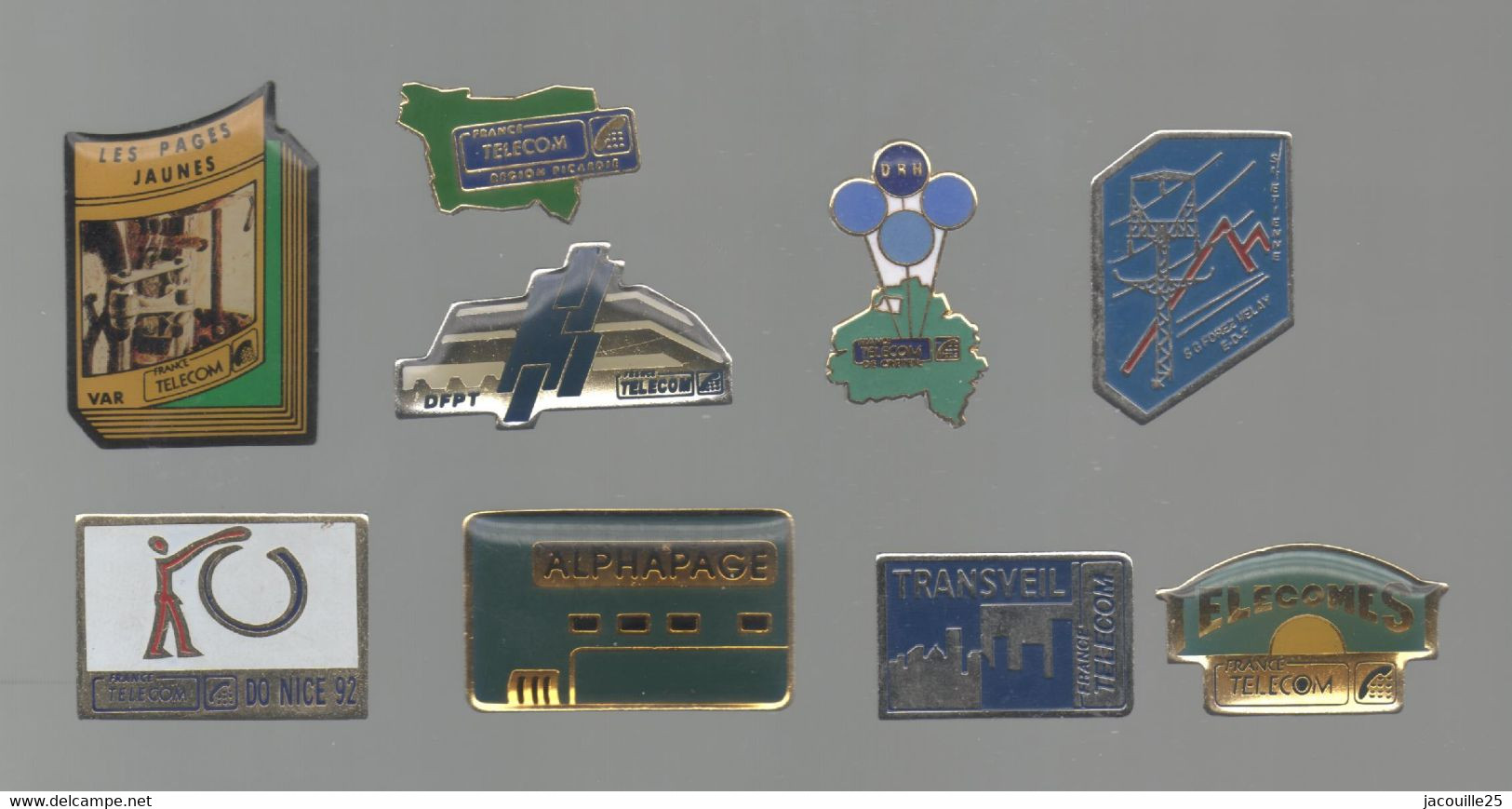 PINS PIN'S  506 FRANCE TELECOM NICE PICARDIE DRH CRETEIL VAR SAINT ETIENNE VELAY   LOT 8 PINS - Montgolfières