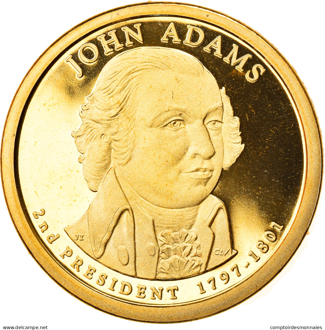 Monnaie, États-Unis, John Adams, Dollar, 2007, U.S. Mint, San Francisco, Proof - 2007-…: Presidents