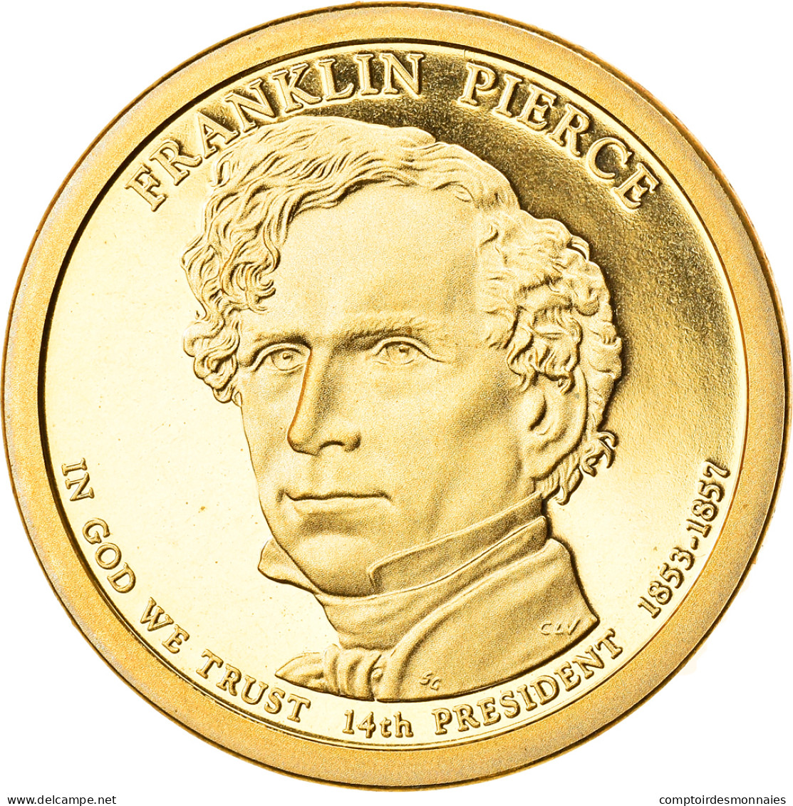 Monnaie, États-Unis, Franklin Pierce, Dollar, 2010, U.S. Mint, San Francisco - 2007-…: Presidents