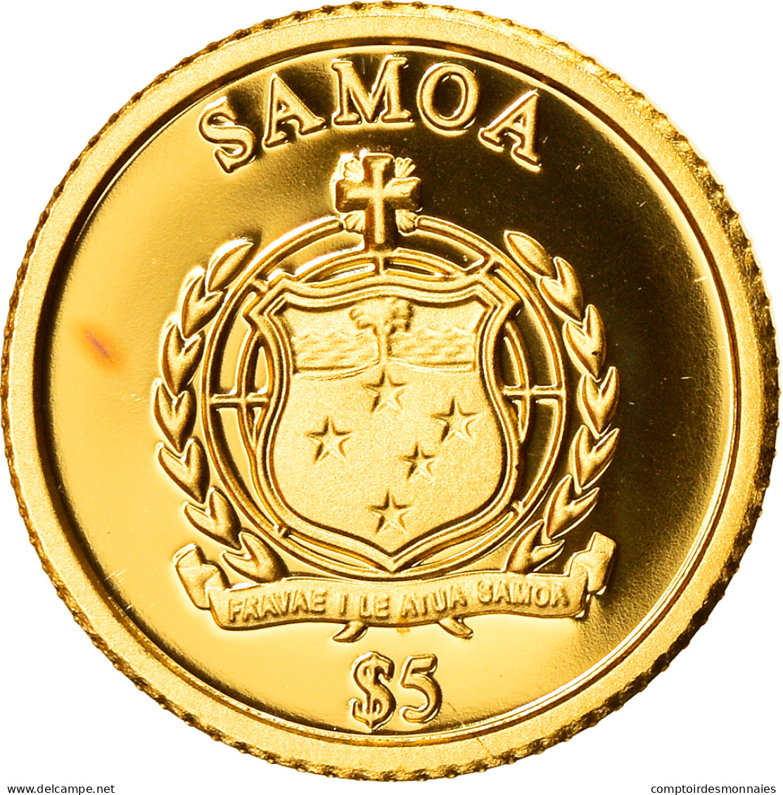 Monnaie, Samoa, 25 Years Reunification Of Germany, 5 Dollars, 2015, FDC, Or - Samoa