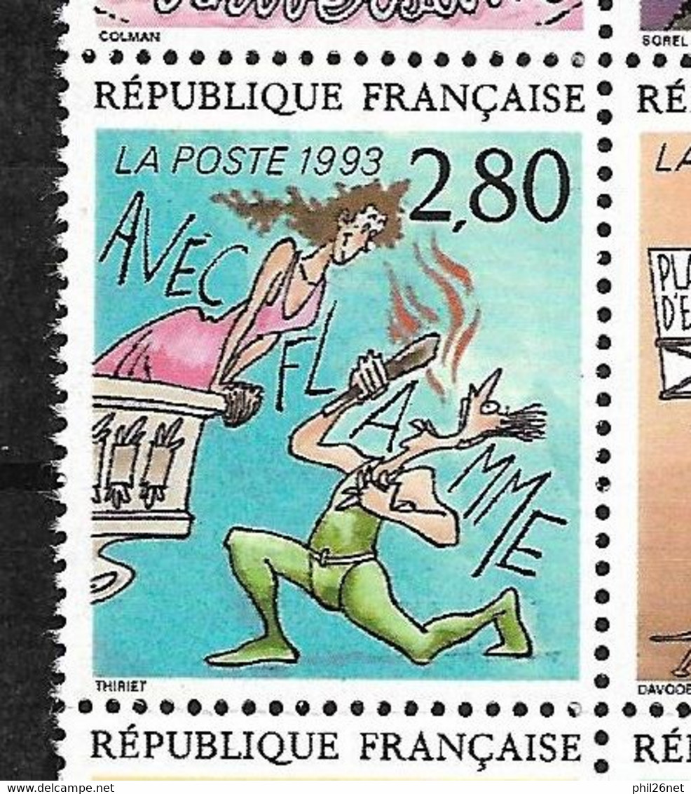 France Bande N° 2836 à 2847 De Feuilles Avec Le 2840a    Neufs * * B/TB  = MNH VF/VF - Neufs