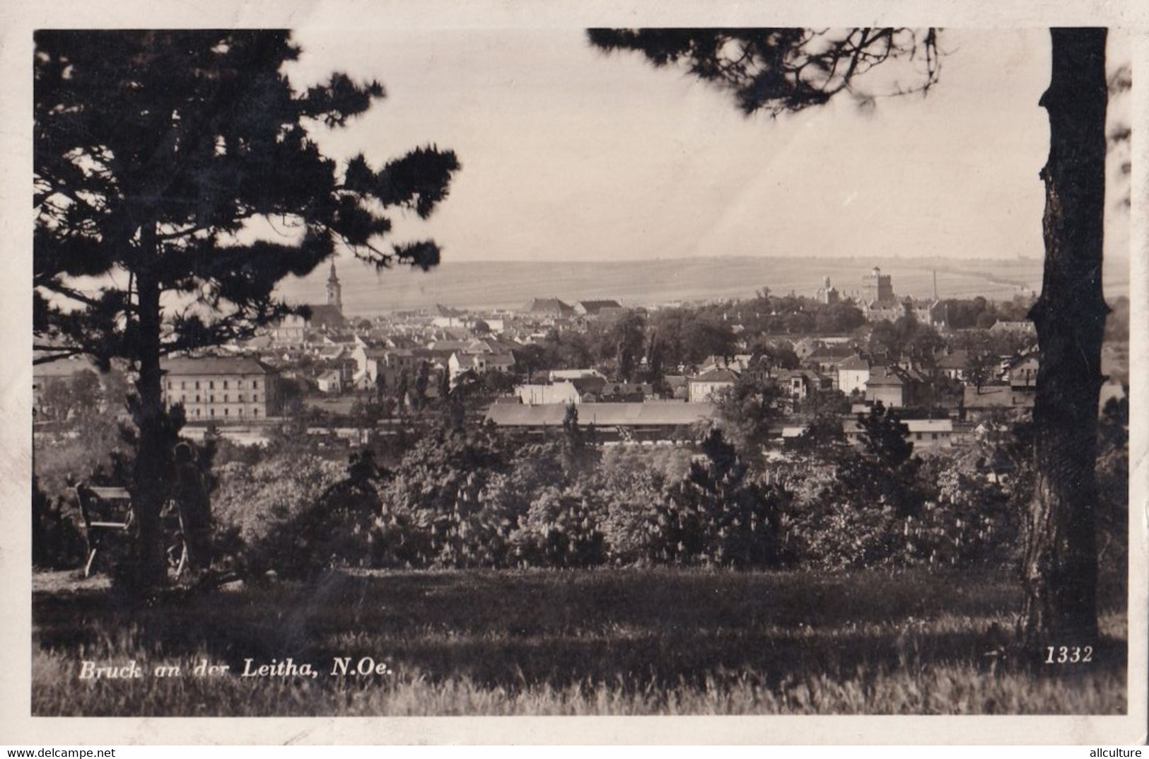 A4285-Bruck An Der Leitha Austria 1936 Osterreich Post Stamp On The Back Used Postcard - Bruck An Der Leitha