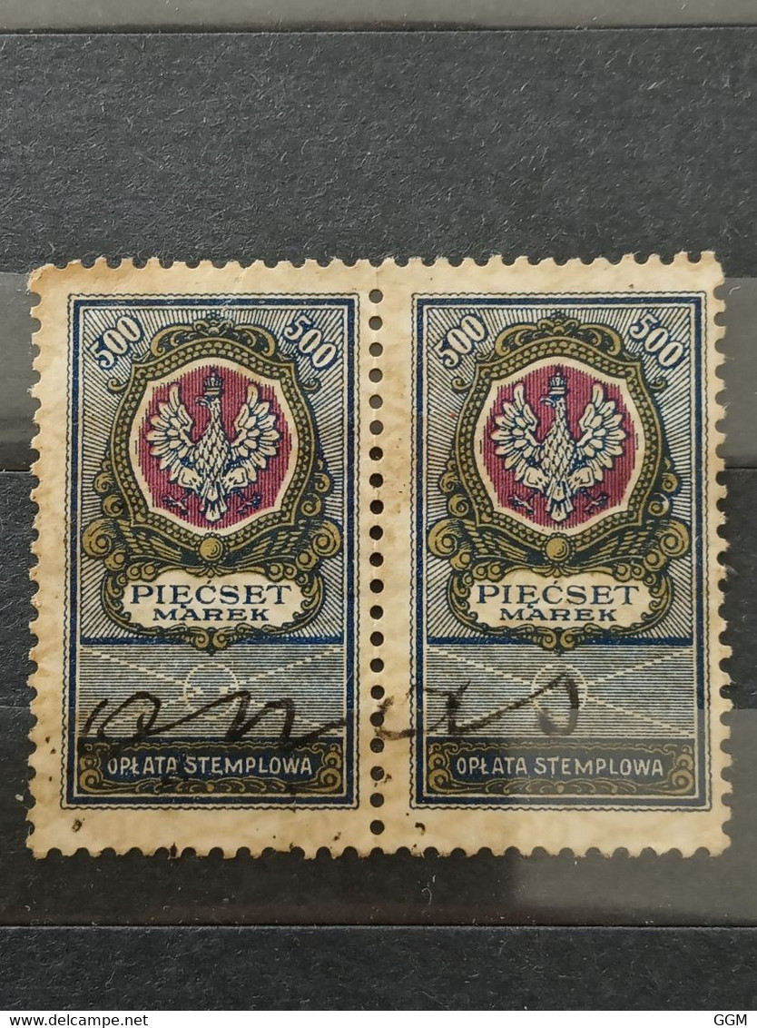 Polonia. Fiscales. 1921. Oplata Stemplowa. 500. Usado - Revenue Stamps