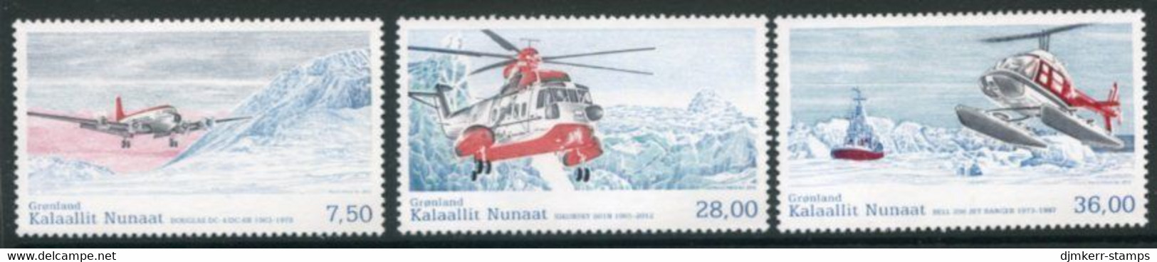 GREENLAND 2012 Civil Aviation II  MNH / **  Michel 619-21 - Ongebruikt