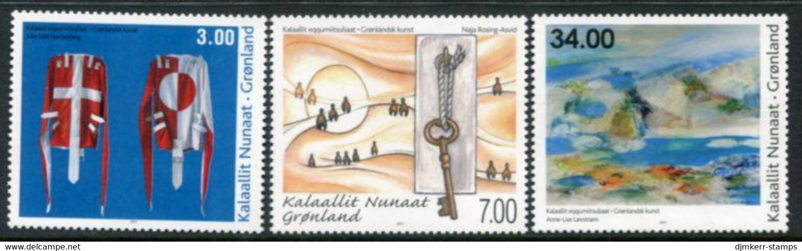 GREENLAND 2011 Contemporary Art V MNH / **,  Michel 590-92 - Unused Stamps