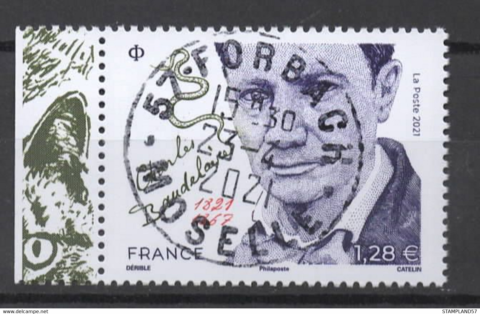 FRANCE 2021 - Timbre - Charles Baudelaire Oblitéré Cachet Rond - Oblitérés