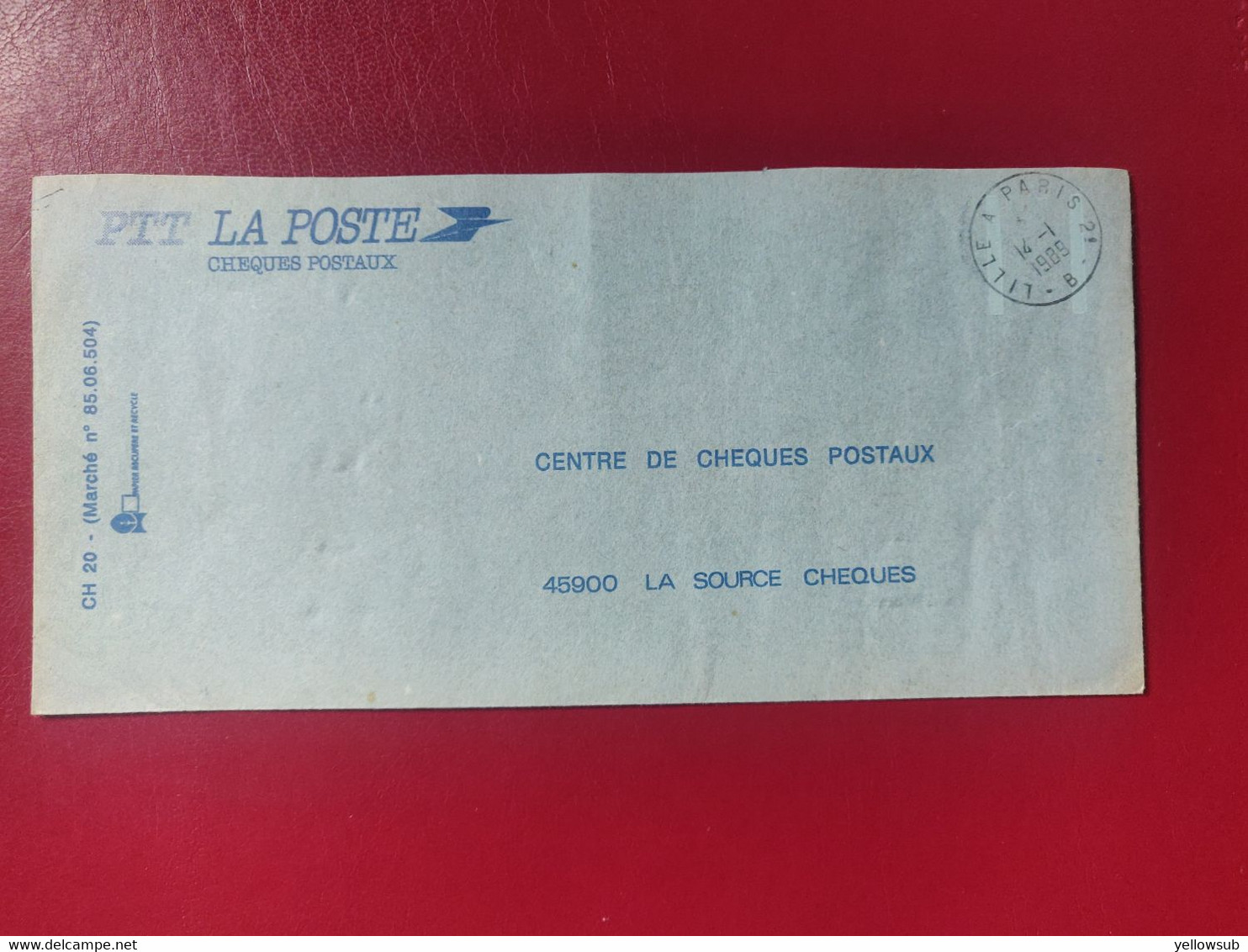Cachet à Date : Ambulant Lille à Paris 2°  Nuit B - 14 01 1989 - Poste Ferroviaire
